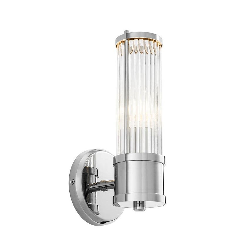 Бра Wall Lamp Claridges Single Nickel Никель Прозрачное Стекло в Санкт-петербурге | Loft Concept 