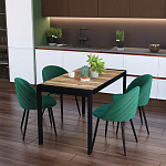 Стол обеденный раздвижной с прямоугольной столешницей на четырех черных ножках Blair варинант исполнения - 9 | Loft Concept в Санкт-петербурге