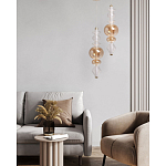 Подвесной светильник с вертикальной композицией из прозрачных и янтарных стеклянных шаров и ромбов Gabriel Scott Luna варинант исполнения - 11 | Loft Concept в Санкт-петербурге