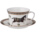 Чайный сервиз из фарфора с изображением лошадей на 6 персон 15 предметов Porcelain Horse Set  варинант исполнения - 1 | Loft Concept в Санкт-петербурге