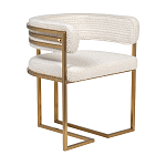 Стул букле бежевый с каркасом цвета матовое золото Tactility варинант исполнения - 2 | Loft Concept в Санкт-петербурге