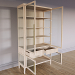 Витрина Primo со стеклянными фасадами и 2 ящиками Светлый дуб варинант исполнения - 3 | Loft Concept в Санкт-петербурге