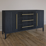 Буфет Primo с тремя ящиками и двумя фасадами Черный дуб варинант исполнения - 2 | Loft Concept в Санкт-петербурге