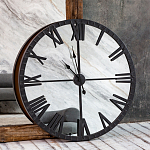 Часы настенные зеркальные с чёрным металлическим циферблатом Mirror Tower Clock варинант исполнения - 5 | Loft Concept в Санкт-петербурге