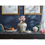 Блюдо овальное из голубого фарфора с ручками в виде бабочек и цветочным рисунком Blue Garden варинант исполнения - 4 | Loft Concept в Санкт-петербурге