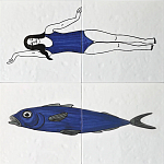 Плитка с узором Рыба пловчиха варинант исполнения - 1 | Loft Concept в Санкт-петербурге