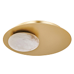 Бра с овальным основанием золотого цвета  и плафоном из алебастра Shaw Lighting варинант исполнения - 1 | Loft Concept в Санкт-петербурге