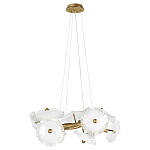 Люстра подвесная круглая с ветвистыми бронзовыми элементами и стеклянными рифлеными дисками Textured Glass Chandelier варинант исполнения - 1 | Loft Concept в Санкт-петербурге