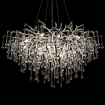 Люстра подвесная с прозрачными стеклянными подвесками в форме капель Диаметр 100 см Droplet Chandelier варинант исполнения - 19 | Loft Concept в Санкт-петербурге