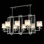 Люстра прямоугольной формы с 8-ю цилиндрическими плафонами из стекла Laurent варинант исполнения - 3 | Loft Concept в Санкт-петербурге