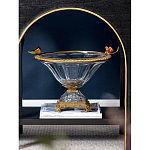 Чаша из прозрачного стекла с бронзовым рельефным ободком Eden Garden варинант исполнения - 2 | Loft Concept в Санкт-петербурге