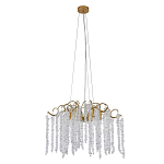 Люстра подвесная с изогнутыми золотистыми элементами и хрустальными подвесками FAIRYTREE Light варинант исполнения - 1 | Loft Concept в Санкт-петербурге