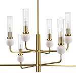 Люстра с 8-ю плафонами в форме стеклянных трубок и мраморных декоративных элементов Montreal варинант исполнения - 6 | Loft Concept в Санкт-петербурге