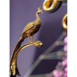 Чаша из прозрачного стекла на бронзовой подставке в виде павлина с рельефным хвостом Eden Garden варинант исполнения - 4 | Loft Concept в Санкт-петербурге