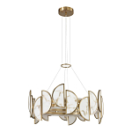 Люстра круглая с полукруглыми плафонами из искусственного алебастра в бронзовой оправе Marbella варинант исполнения - 5 | Loft Concept в Санкт-петербурге