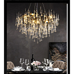 Люстра черная с прозрачными стеклянными подвесками в форме капель FAIRYTREE Light варинант исполнения - 4 | Loft Concept в Санкт-петербурге