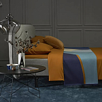 Плед из хлопка синего цвета с абстрактным принтом Elysian Flow Ocean варинант исполнения - 6 | Loft Concept в Санкт-петербурге