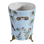 Кашпо из голубого фарфора с бронзовыми элементами Blue Garden варинант исполнения - 2 | Loft Concept в Санкт-петербурге