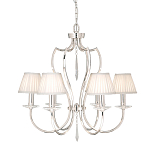 Люстра цвета никель с 6-ю лампами и стеклянными подвесками Elstead Lighting варинант исполнения - 3 | Loft Concept в Санкт-петербурге