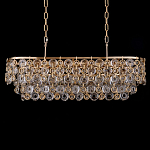 Люстра овальная каскадная с подвесками в форме колец Galaxy of Light варинант исполнения - 1 | Loft Concept в Санкт-петербурге