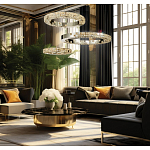 Люстра из 3-х колец с мозаичным хрустальным оформлением Sparks of Crystal варинант исполнения - 2 | Loft Concept в Санкт-петербурге