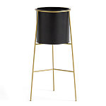 Кашпо из металла и латуни Elegance Elevated Planters черное варинант исполнения - 1 | Loft Concept в Санкт-петербурге