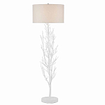 Торшер белый с цилиндрическим абажуром и каркасом в виде дерева Branched Tree варинант исполнения - 1 | Loft Concept в Санкт-петербурге