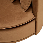 Кушетка круглая с обивкой из велюра коричневая Milky Brown Chair варинант исполнения - 5 | Loft Concept в Санкт-петербурге