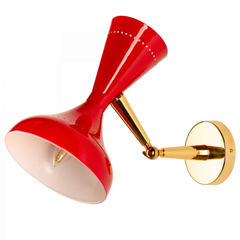 Бра Pair of Italian Bright Red Cones Wall Sconces Красный Латунь в Санкт-петербурге | Loft Concept 