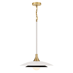 Подвесной светильник с плафоном в форме плоского купола и белой шарообразной лампой Eurofase варинант исполнения - 9 | Loft Concept в Санкт-петербурге