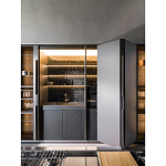 Кухонный гарнитур из дерева и камня с раздвижными дверцами OPERATING COLUMN 2.0 Dada Engenereed Kitchen варинант исполнения - 6 | Loft Concept в Санкт-петербурге