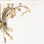 Люстра подвесная круглая с тканевым полупрозрачным абажуром и подвесками 6 ламп Gilded Elegance варинант исполнения - 6 | Loft Concept в Санкт-петербурге