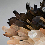 Люстра кргулая светодиодная из дымчатых и прозрачных необработанных кристаллов Raw Crystal варинант исполнения - 1 | Loft Concept в Санкт-петербурге