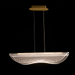 Люстра линейная с прозрачным волнообразным плафоном Wave Line варинант исполнения - 3 | Loft Concept в Санкт-петербурге