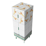 Тумба белая с рисунком Tall Forest Ok White варинант исполнения - 3 | Loft Concept в Санкт-петербурге