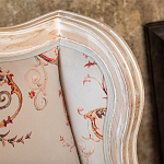 Двухместный диван из массива бука серый с растительным орнаментом Raffael Blue Grey Sofa варинант исполнения - 5 | Loft Concept в Санкт-петербурге