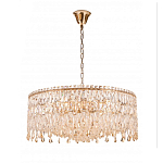 Люстра круглая с хрустальными подвесками на золотистом каркасе Roul Crystal Light варинант исполнения - 8 | Loft Concept в Санкт-петербурге