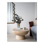 Столик кофейный кремового цвета с овальной столешницей и круглым основанием Cream Dalmen Table варинант исполнения - 7 | Loft Concept в Санкт-петербурге