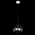 Подвесной светильник с прозрачным бирюзовым стеклянными плафоном и золотыми деталями Диаметр 30 Giopato & Coombes варинант исполнения - 2 | Loft Concept в Санкт-петербурге