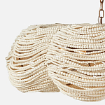 Круглая люстра волнистой формы с декором из круглых деревянных бусин White Wooden Beads Chandelier L варинант исполнения - 3 | Loft Concept в Санкт-петербурге