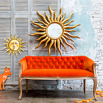 Зеркало-солнце круглое с золотыми с лучами Rays of Peace варинант исполнения - 2 | Loft Concept в Санкт-петербурге