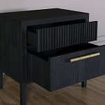 Прикроватная Тумбочка Primo с двумя ящиками Черный дуб варинант исполнения - 7 | Loft Concept в Санкт-петербурге
