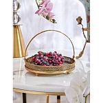 Блюдо круглое с ручкой и голубым фарфоровым дном с цветочным рисунком Blue Garden варинант исполнения - 4 | Loft Concept в Санкт-петербурге