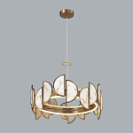 Люстра круглая с полукруглыми плафонами из искусственного алебастра в бронзовой оправе Marbella варинант исполнения - 7 | Loft Concept в Санкт-петербурге