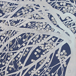 Обои ручная роспись в стиле Арт-деко Windswept Blossom Special Colourway on Dark Blue dyed silk варинант исполнения - 2 | Loft Concept в Санкт-петербурге