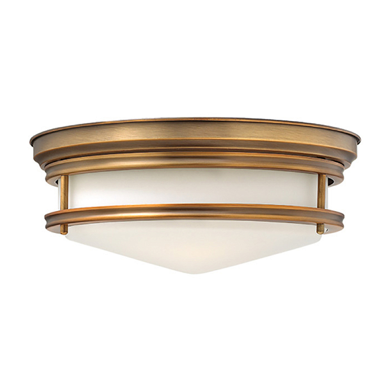 Потолочный светильник с белым матовым стеклянным плафоном в форме перевернутого конуса Hinkley Белый Бронза Хром в Санкт-петербурге | Loft Concept 