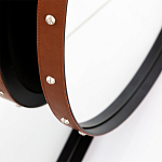 Зеркало овальное в металлической раме с кожаной отделкой Loft in Reflection варинант исполнения - 3 | Loft Concept в Санкт-петербурге