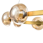 Люстра подвесная светодиодная с 9-ю круглыми плафонами коньячного цвета Iona Chandelier Brass  варинант исполнения - 2 | Loft Concept в Санкт-петербурге