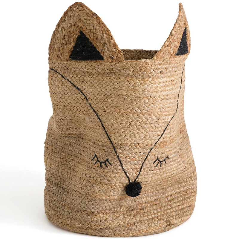 Плетеная корзина для детской в виде лисы Foxy Wicker Basket Коричневый в Санкт-петербурге | Loft Concept 