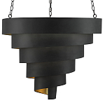 Подвесной светильник в форме спирали черный с золотой внутренней отделкой Warm Glow варинант исполнения - 2 | Loft Concept в Санкт-петербурге